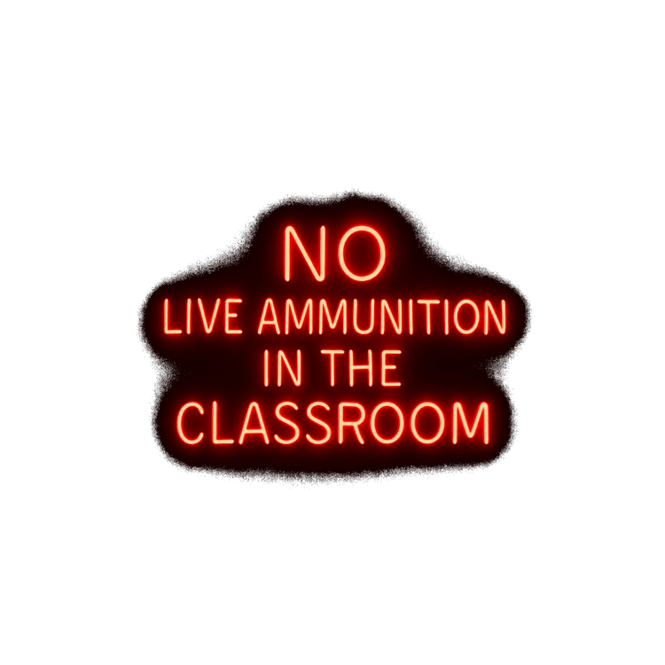 No live ammunition in the classroom